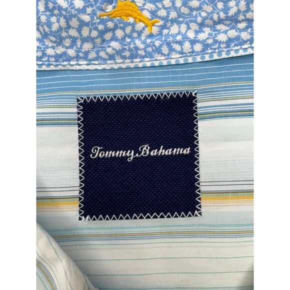 Tommy Bahama Men's Long Sleeve Blue Striped Button Up Shirt - Size 2XL - Picture 3 of 4